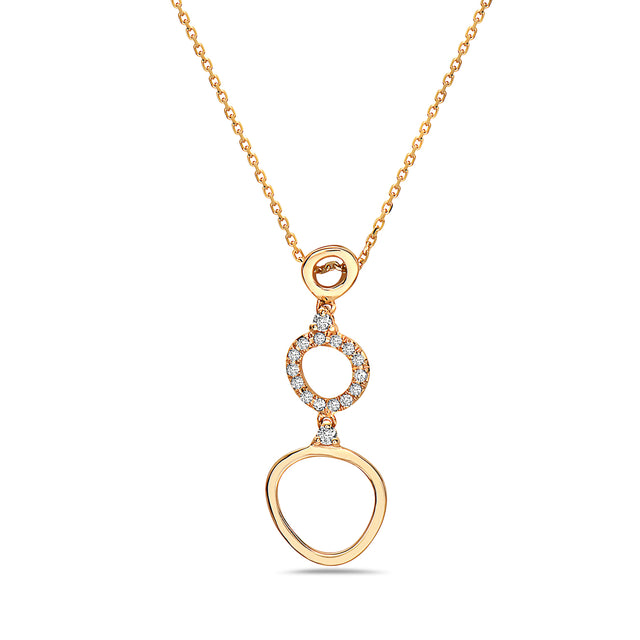 Asymmetric Diamond Circle Necklace