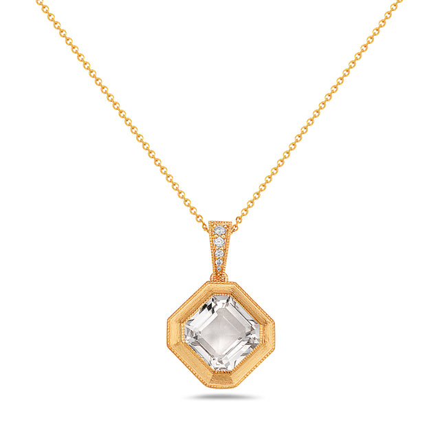 White Quartz and Diamond Necklace