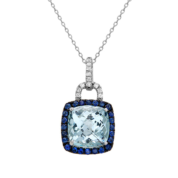 Sapphire and Diamond Padlock Necklace