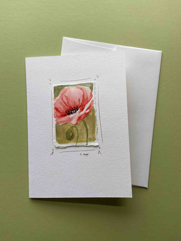 Poppy Hand-Painted Card