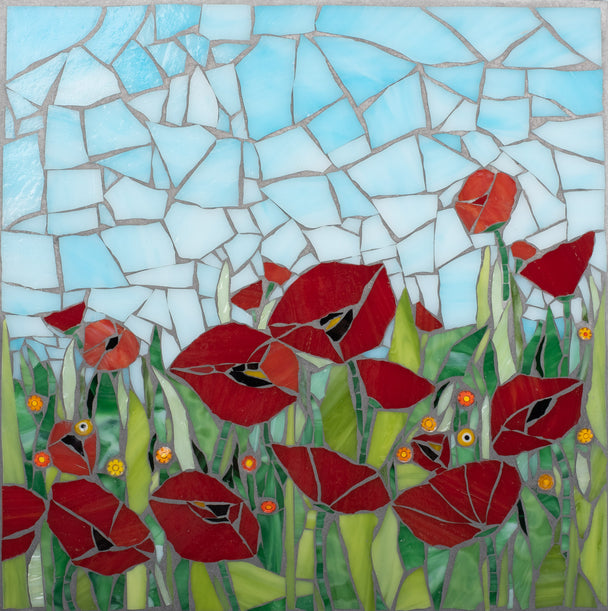 Poppy Party, Kellie Hanson, Glass Mosaic