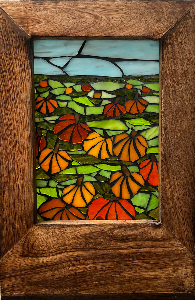 Pumpkin Patch Mosaic Window