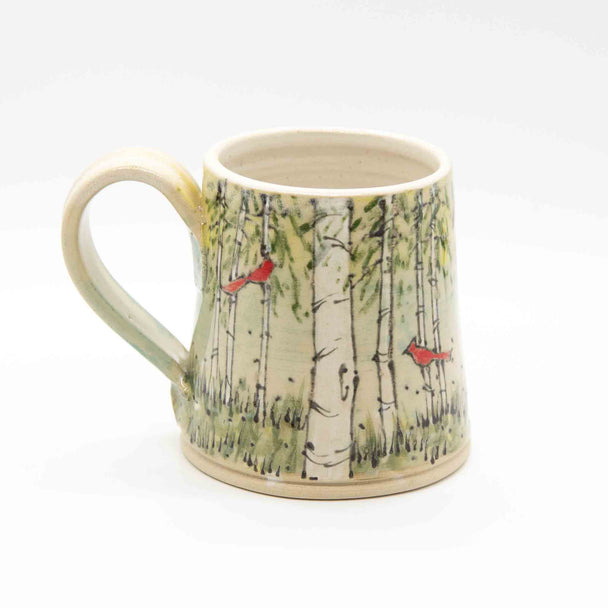 Cardinal Birch Tree Mug