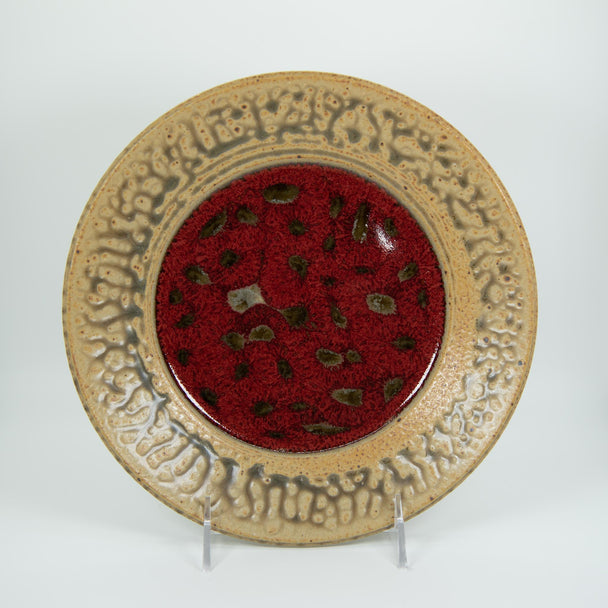 Salad Plate Peacock Red