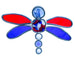 Red, White, and Blue Dragonfly Stake