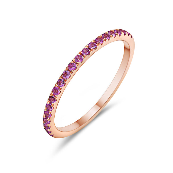 Pink Sapphire and Diamond Stacker Ring