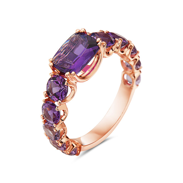Amethyst and 14K Gold Ring