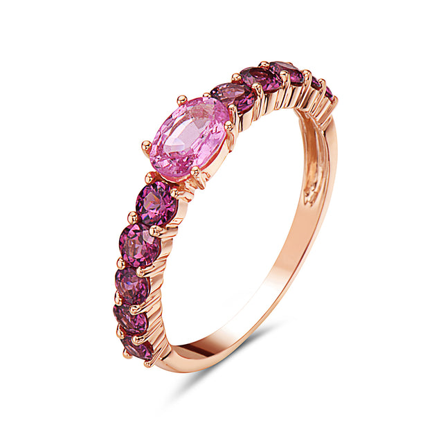Purple Sapphire and Ruby Ring