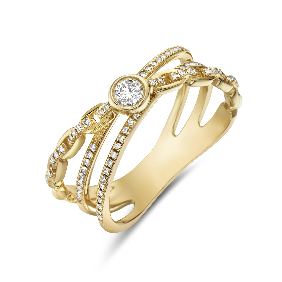 Diamond Crossover Ring – Plum Bottom Gallery