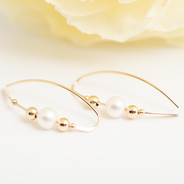 Gold Fill Earring With Pearl