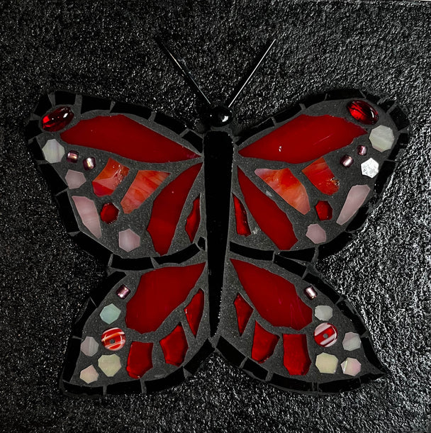 Scarlet Butterfly Wall Mosaic