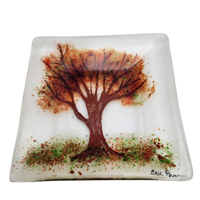 "Changing Colors": Fused Glass Plate