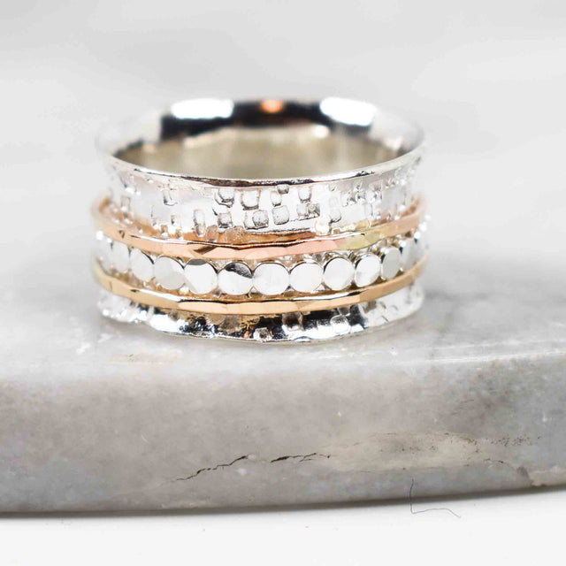 Sparkle Silver Spinner Ring