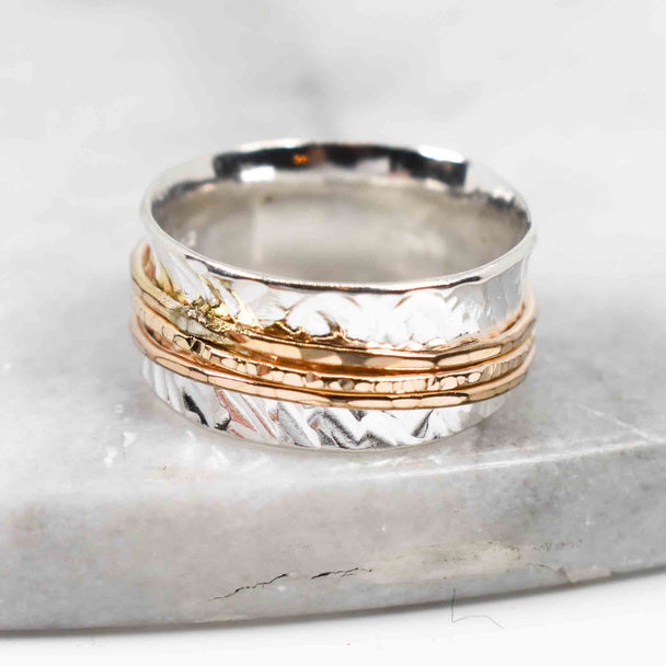 Hammered Spinner Ring