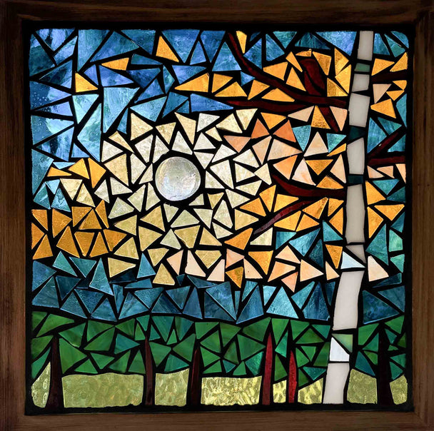 Sunset Birch Window