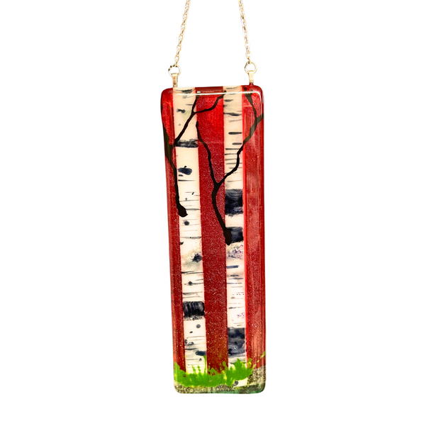 Red Double Birch Small Window Hanger