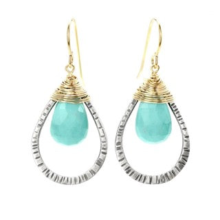 Faceted Arizona Turquoise Earrings