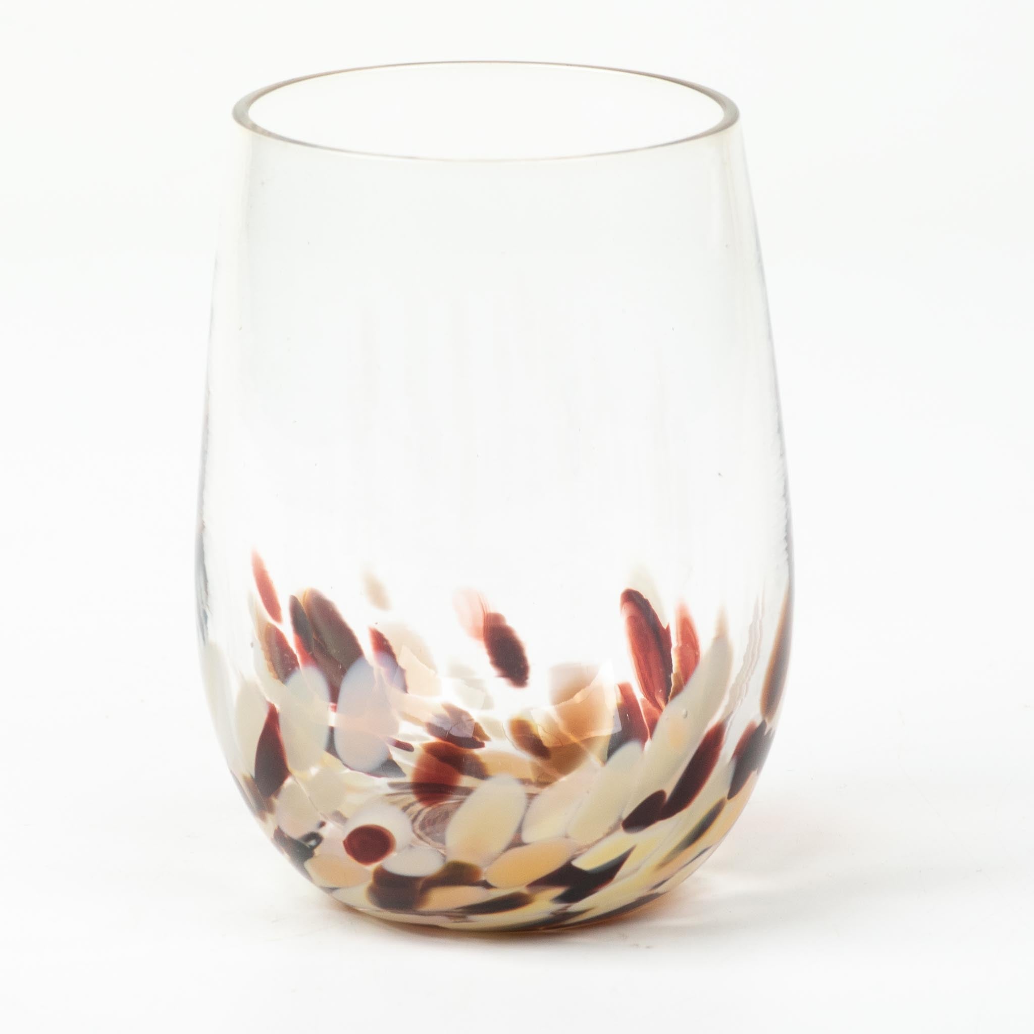 Vino Breve Red Orange Stemless Wine Glasses