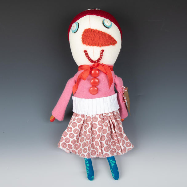 Red Button Snowgirl Stuffed Doll by Valerie Weberpal, Plum Bottom Gallery