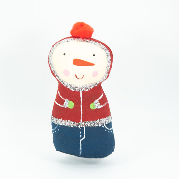 Painted & Glittered Snowman Ornament