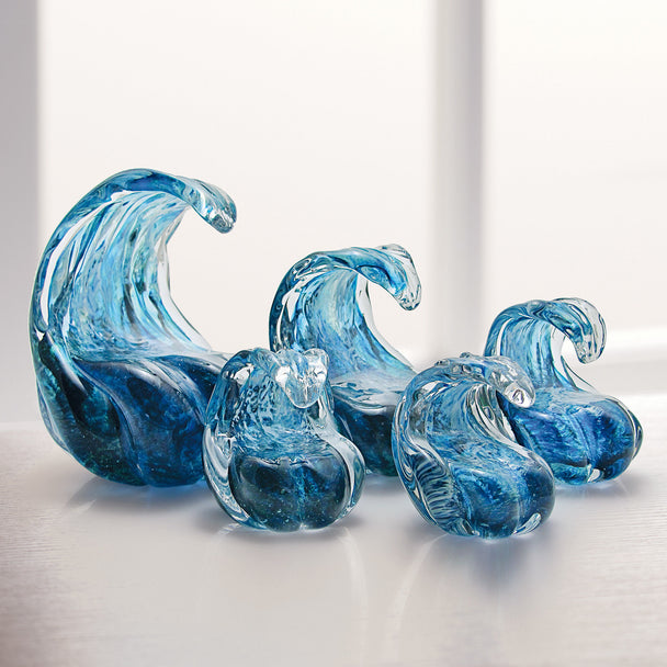 Glass Wave Paperweight